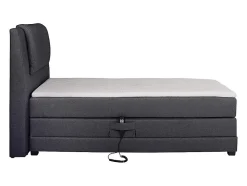 Ensemble complet boxspring tête de lit + sommiers relaxation électrique + matelas + surmatelas - 100 x 200 cm - Tissu - Anthracite