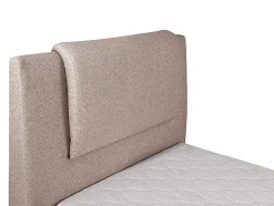 Ensemble complet boxspring tête de lit + sommiers relaxation électrique + matelas + surmatelas - 100 x 200 cm - Tissu - Beige -