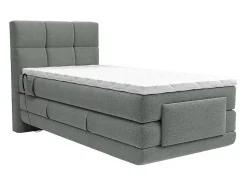 Ensemble complet boxspring tête de lit capitonnée + sommiers relaxation électrique + matelas + surmatelas - 100 x 200 cm - Tissu -