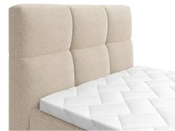 Ensemble complet boxspring tête de lit capitonnée + sommiers relaxation électrique + matelas + surmatelas - 100 x 200 cm - Tissu -