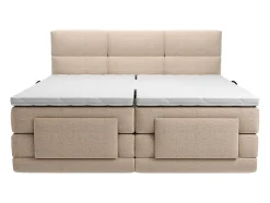 Ensemble complet boxspring tête de lit capitonnée + sommiers relaxation électrique + matelas + surmatelas - 2 x 80 x 200 cm -