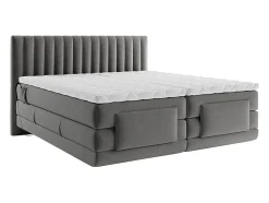 Ensemble complet boxspring tête de lit coutures verticales + sommiers relaxation électrique + matelas + surmatelas - 2 x 90 x 200
