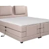 Ensemble complet boxspring tête de lit + sommiers relaxation électrique + matelas + surmatelas - 2 x 90 x 200 cm - Tissu - Beige