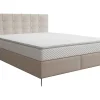 Ensemble complet boxspring tête de lit capitonnée + sommier + matelas + surmatelas - 180 x 200 cm - Tissu - Beige - INAO de YSMÉE