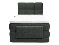 Ensemble complet boxspring tête de lit capitonnée + sommiers relaxation électrique + matelas + surmatelas - 100 x 200 cm - Tissu -