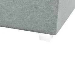 Ensemble complet boxspring tête de lit + sommier + matelas + surmatelas - 180 x 200 cm - Tissu - Gris clair - ONAN de YSMÉE