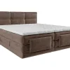 Ensemble complet boxspring tête de lit capitonnée + sommiers relaxation électrique + matelas + surmatelas - 2 x 80 x 200 cm -