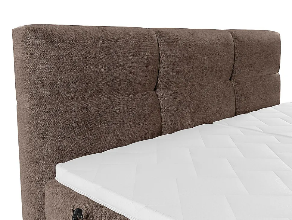 Ensemble complet boxspring tête de lit capitonnée + sommiers relaxation électrique + matelas + surmatelas - 2 x 80 x 200 cm -