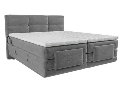 Ensemble complet boxspring tête de lit capitonnée + sommiers relaxation électrique + matelas + surmatelas - 2 x 90 x 200 cm -