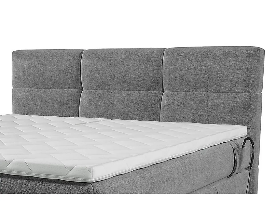 Ensemble complet boxspring tête de lit capitonnée + sommiers relaxation électrique + matelas + surmatelas - 2 x 90 x 200 cm -