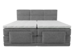 Ensemble complet boxspring tête de lit capitonnée + sommiers relaxation électrique + matelas + surmatelas - 2 x 90 x 200 cm -