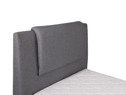 Ensemble complet boxspring tête de lit + sommiers relaxation électrique + matelas + surmatelas - 100 x 200 cm - Tissu - Gris clair