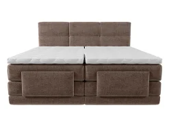 Ensemble complet boxspring tête de lit capitonnée + sommiers relaxation électrique + matelas + surmatelas - 2 x 90 x 200 cm -