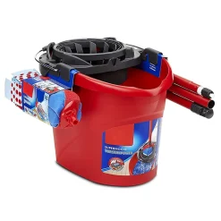 Ensemble complet de seau avec balai à franges, poignée et essoreuse torsion, capacité 10 L