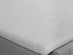 Ensemble complet literie déco tête de lit + sommiers coffre + matelas + surmatelas - 160 x 200 cm - Velours - Gris clair - MAKANA