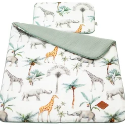 Ensemble couverture et coussin pour berceau et couffin Safari