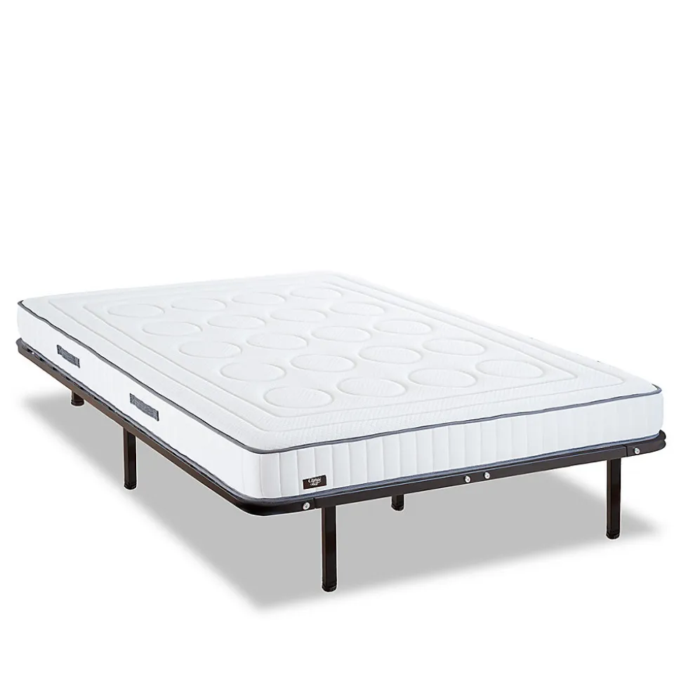 Ensemble Cristal 90x200 cm Matelas Mousse + Sommier Métal