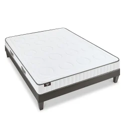 Ensemble Cristal 140x200 cm Matelas Mousse + Sommier Bois