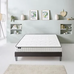 Ensemble Cristal 140x200 cm Matelas Mousse + Sommier Bois