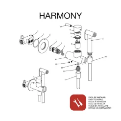 Ensemble douchette hygiénique WC SKY BATH chromé Inox S304 série HARMONY