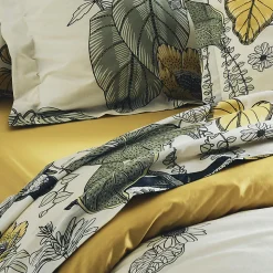 Ensemble drap plat et 2 taie Toco (240x310 cm - Kaki)