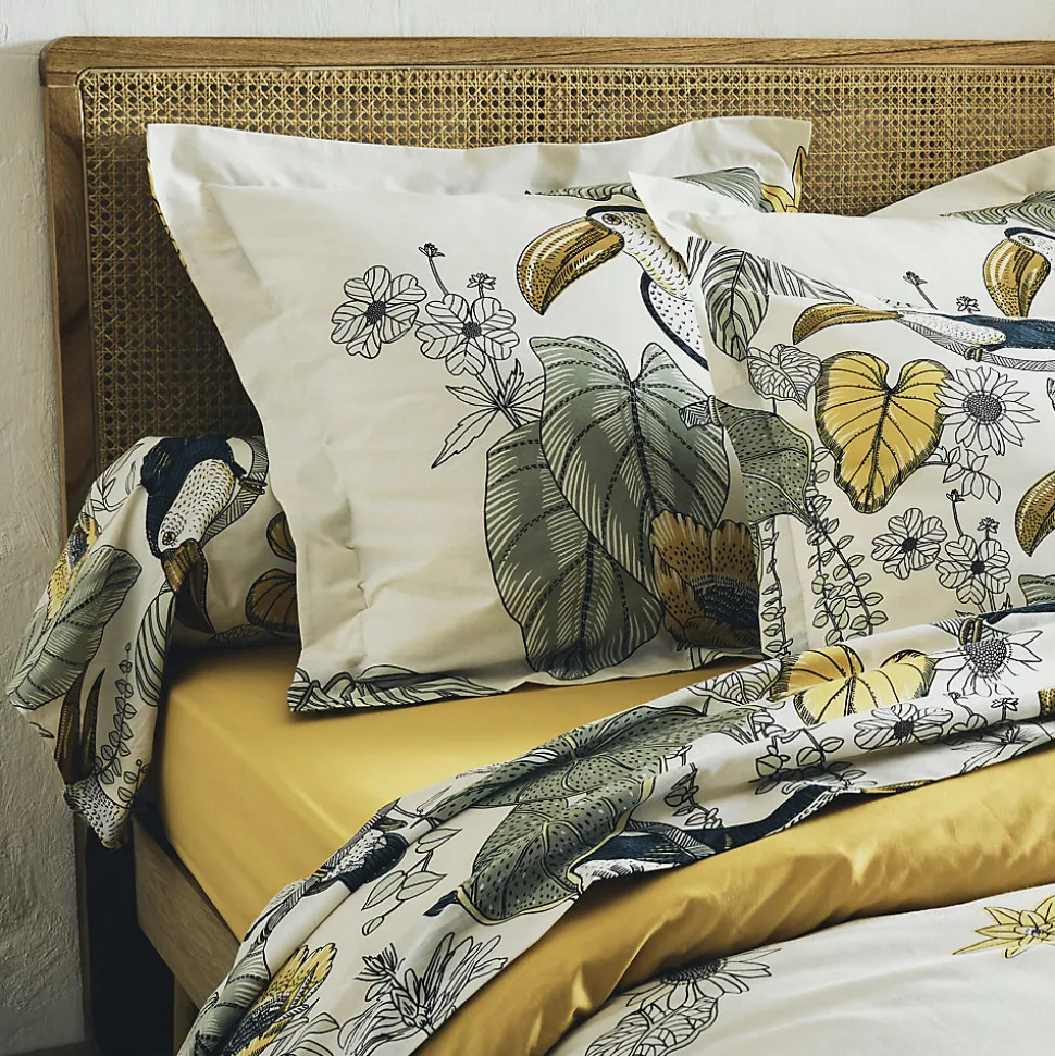 Ensemble draps et taie Toco (90x190 cm - Kaki)