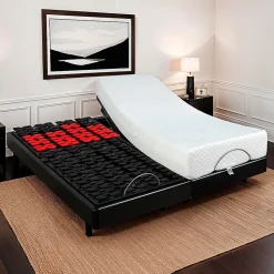 Ensemble Duo Matelas Mousse Accueil Mémoire de forme + Sommiers électriques SuperFlex 12x80x200 cm