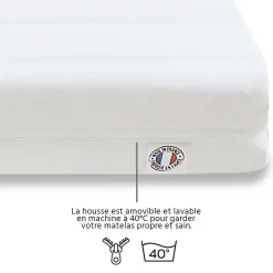 Ensemble Egio 180x200 cm Matelas Mousse + Sommier Bois