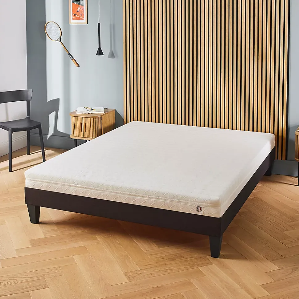 Ensemble Egio 180x200 cm Matelas Mousse + Sommier Bois