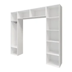 Ensemble en arche colonnes portes battantes et caissons suspendus blancs GoodHome Atomia H. 225 x L. 250 x P. 47 cm