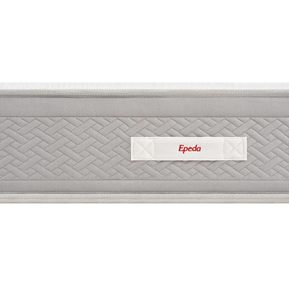 Ensemble Epeda L'ESCAPADE + Sommier Confort Medium + Pieds 140x200 Gris souris Ressorts et mousse à mémoire de forme