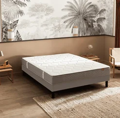 Ensemble Epeda ITINERAIRE + Sommier Escale + Pieds 90x200 Ressorts