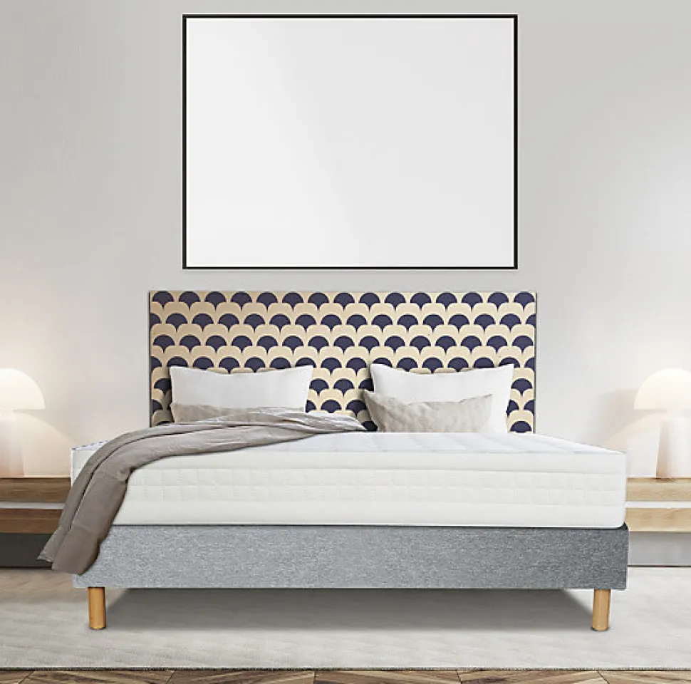 Ensemble Essenzia MORPHOZONE 180 + Sommier Tradition Graphic 13cm + Pieds 140x200 Latex