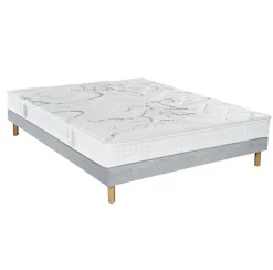 Ensemble Essenzia MORPHOZONE 190 + Sommier Tradition Graphic 13cm + Pieds 160x200 Latex