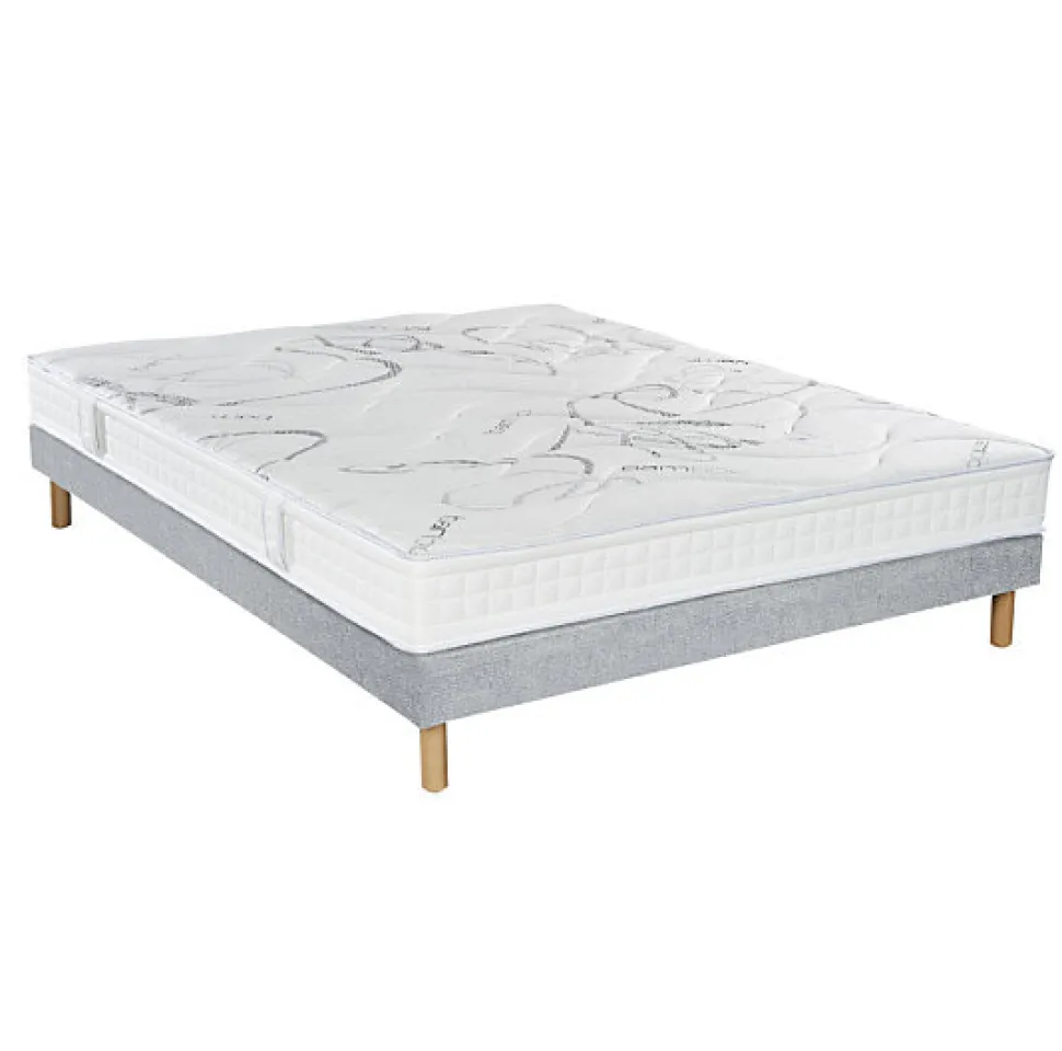 Ensemble Essenzia MORPHOZONE 190 + Sommier Tradition Graphic 13cm + Pieds 160x200 Latex