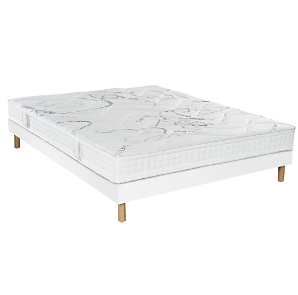 Ensemble Essenzia MORPHOZONE 190 + Sommier Tradition Graphic 13cm + Pieds 160x200 Latex