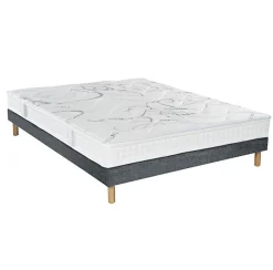 Ensemble Essenzia MORPHOZONE 190 + Sommier Tradition Graphic 13cm + Pieds 160x200 Latex