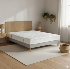 Ensemble Essenzia MORPHOZONE 200 + Sommier Tradition Graphic 13cm + Pieds 150x190 Latex