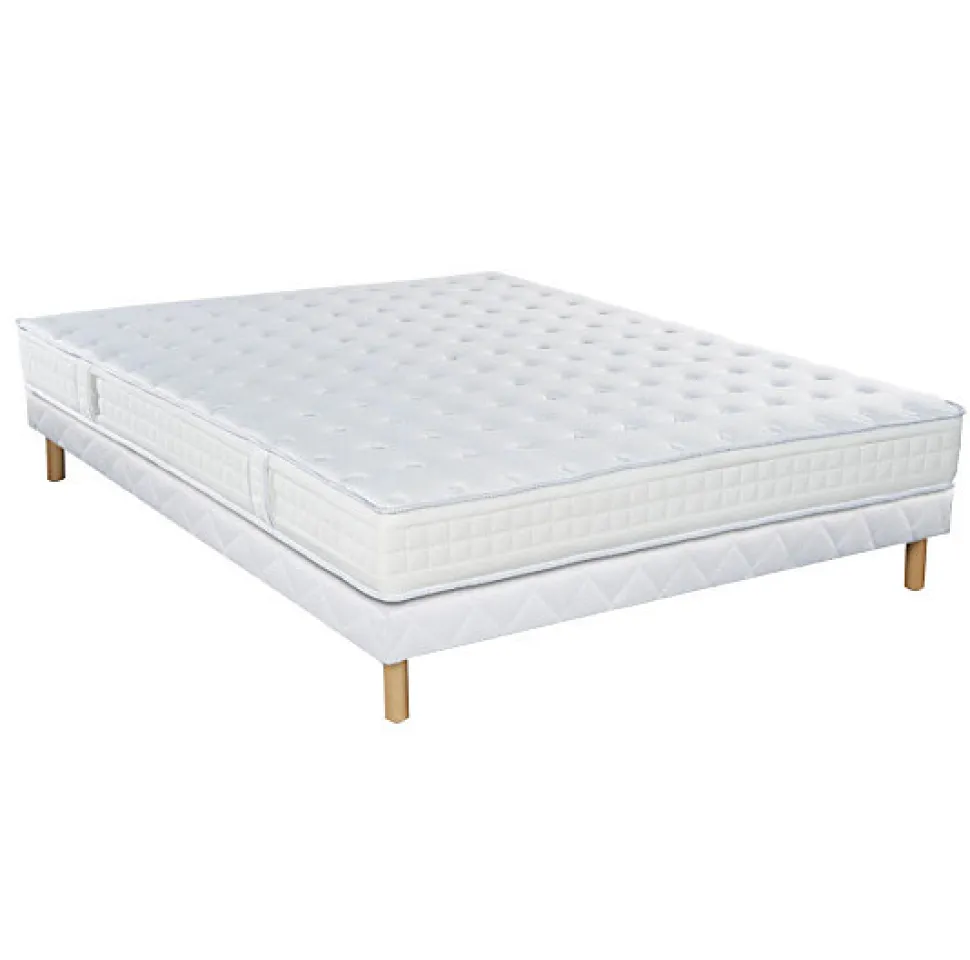 Ensemble Essenzia DELICE TRES FERME + Sommier Tradition Graphic + Pieds 140x200 Mousse