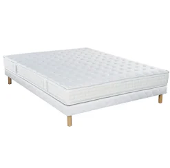 Ensemble Essenzia DELICE TRES FERME + Sommier Tradition Graphic + Pieds 140x190 Mousse