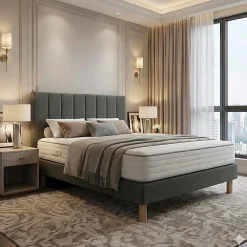 Ensemble Essenzia EXCEPTION 1000 + Sommier Tradition Graphic 13 cm + Pieds 90x200 Anthracite Ressorts