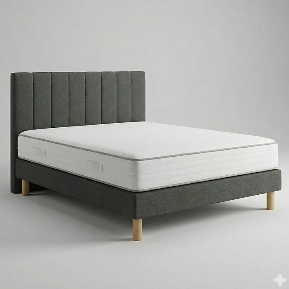 Ensemble Essenzia EXCEPTION 1000 + Sommier Tradition Graphic 13 cm + Pieds 160x190 Anthracite Ressorts