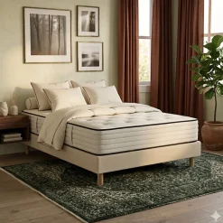 Ensemble Essenzia GRAND PALAIS 3000 + Sommier tradition Graphic 19 cm + Pieds 160x200 Beige Ressorts