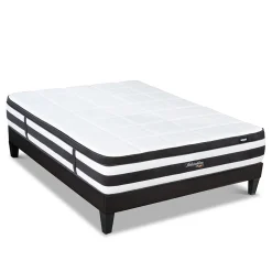 Ensemble Fontainebleau 90x190 cm Matelas Ressorts ensachés + Sommier Bois