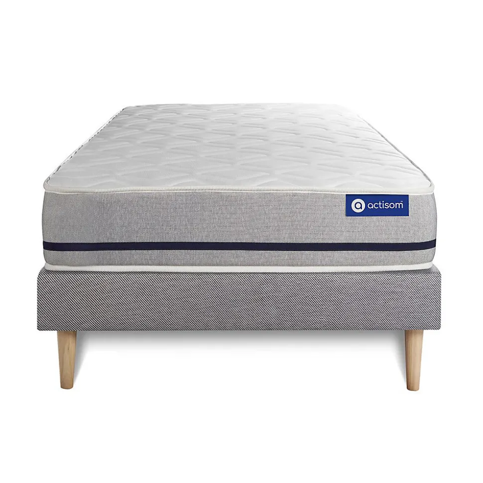 Ensemble Latex et mémoire de forme de confort Mi-ferme avec sommier kit