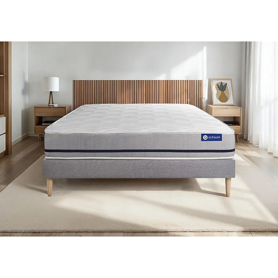 Ensemble Latex et mémoire de forme de confort Mi-ferme avec sommier kit