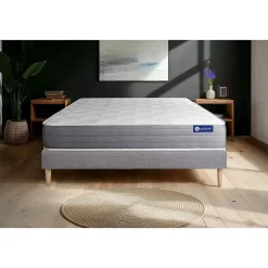Ensemble Latex et mémoire de forme de confort Mi-ferme avec sommier kit