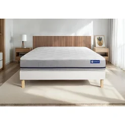 Ensemble Latex et mémoire de forme de confort Mi-ferme avec sommier kit