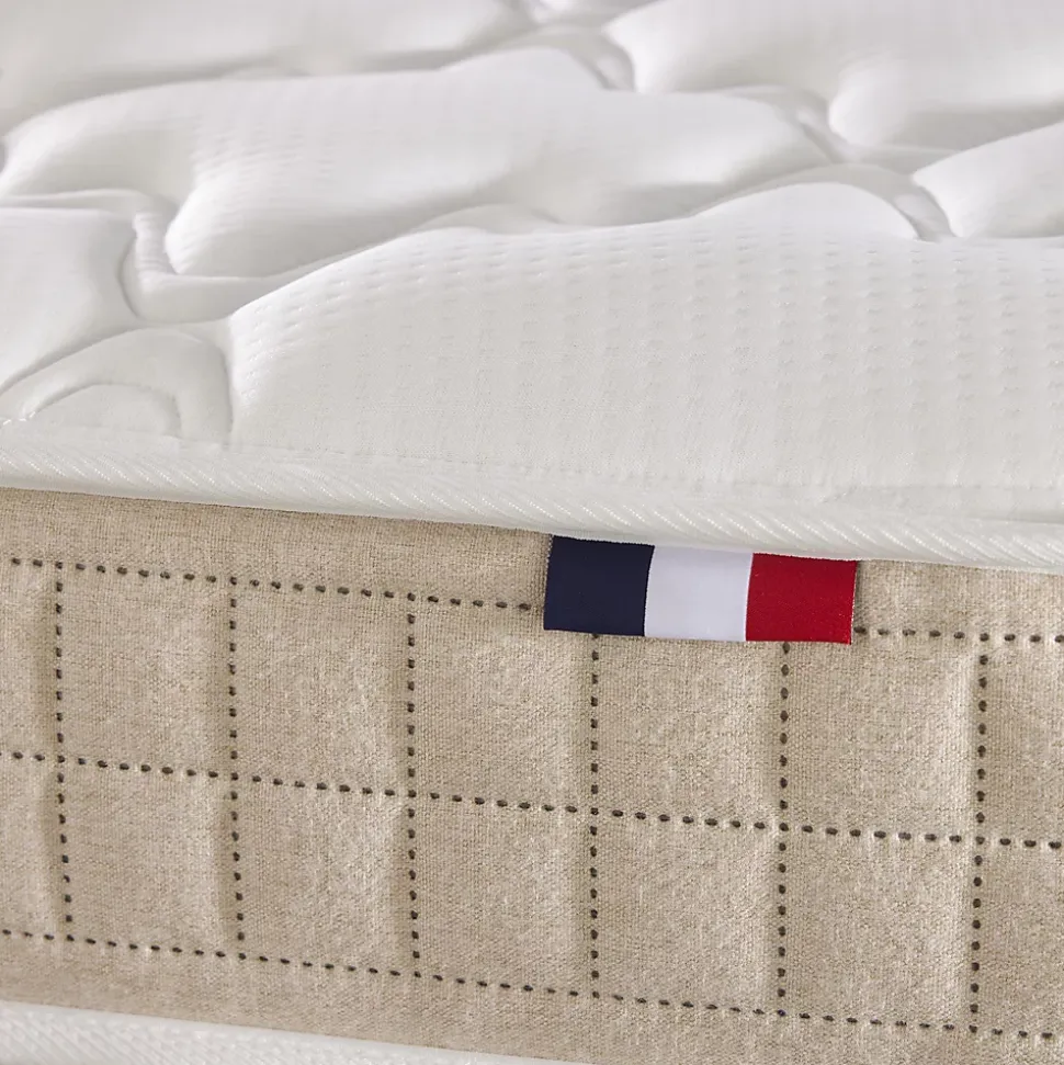 Ensemble matelas 100% latex 3 zones sommier noir 140x190