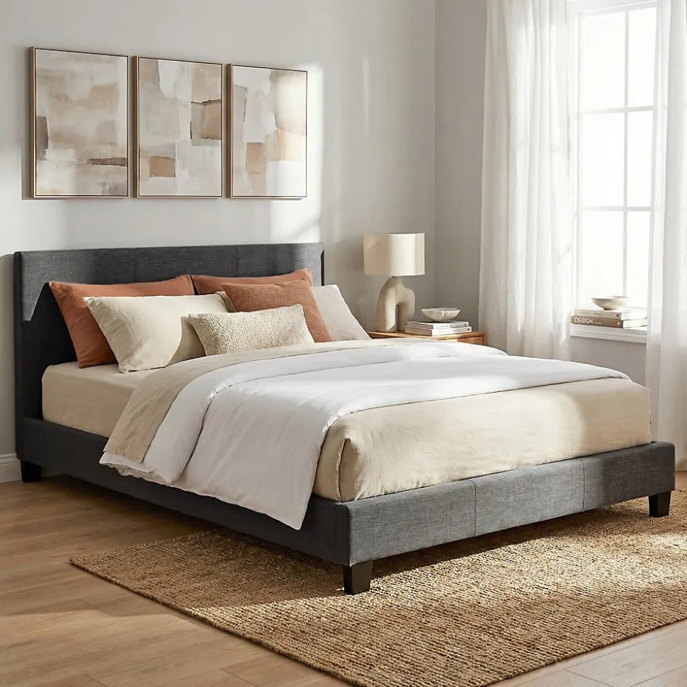 Ensemble Matelas + Lit 140x190 DUBLIN / Gris foncé